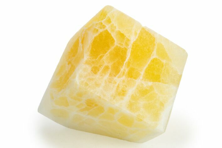 Polished Orange Honeycomb Calcite Cube - Utah #307786